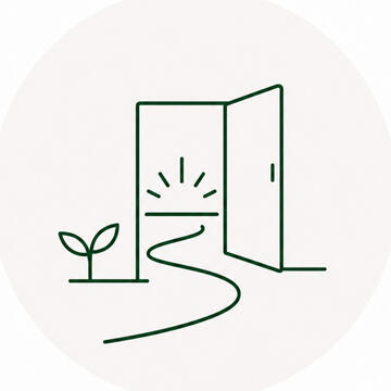 Afbeelding van een deur die opengaat en dat er ergens buiten een verandering mogelijk is.