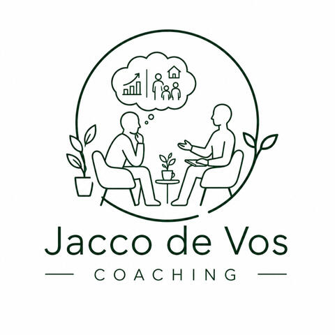 Afbeelding met coach en coachee waar gesprek wordt gevoerd over ondernemen en gezin